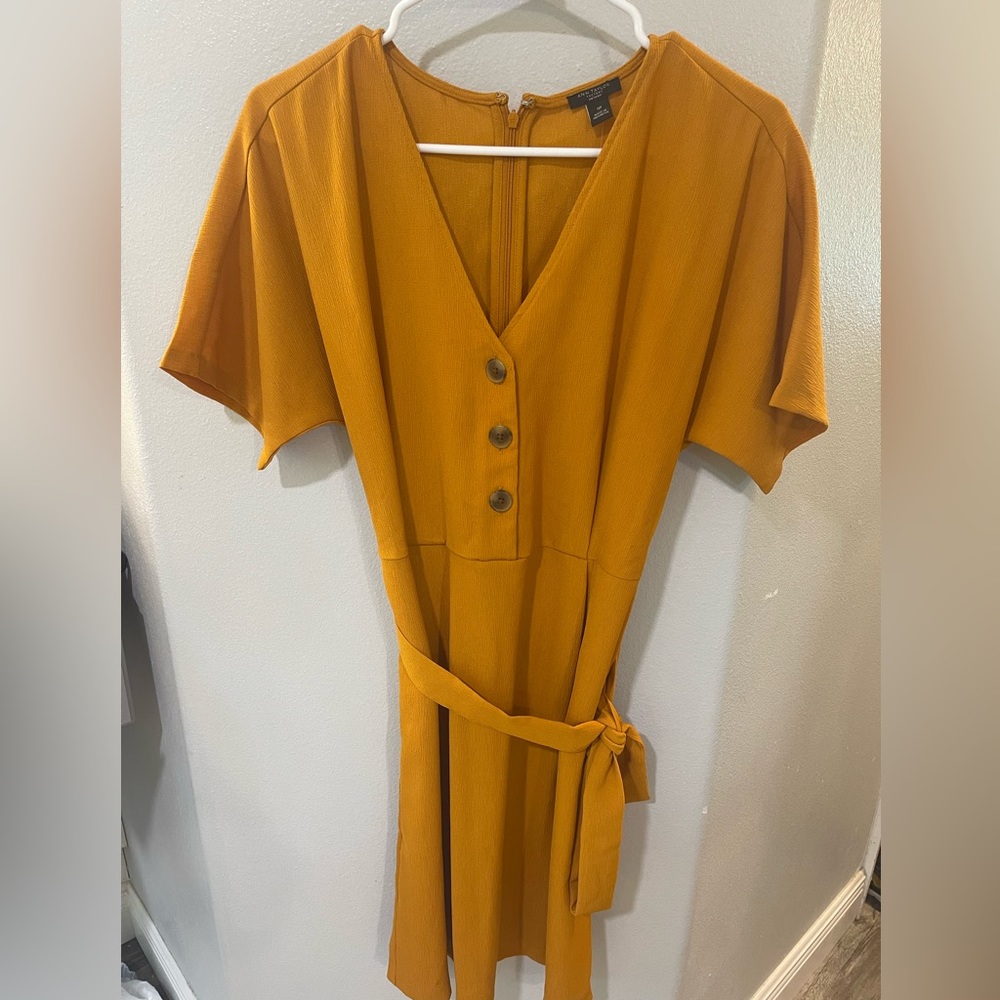 Ann Taylor Mustard Dress with Belt